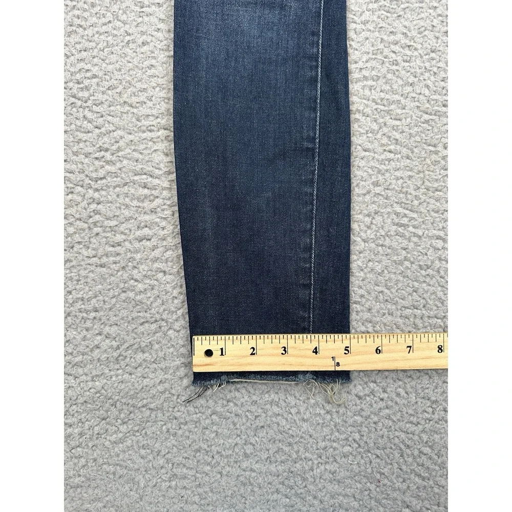 Mother The Looker Ankle Fray Jeans Women's 24 Blue Denim Skinny Crop Designer